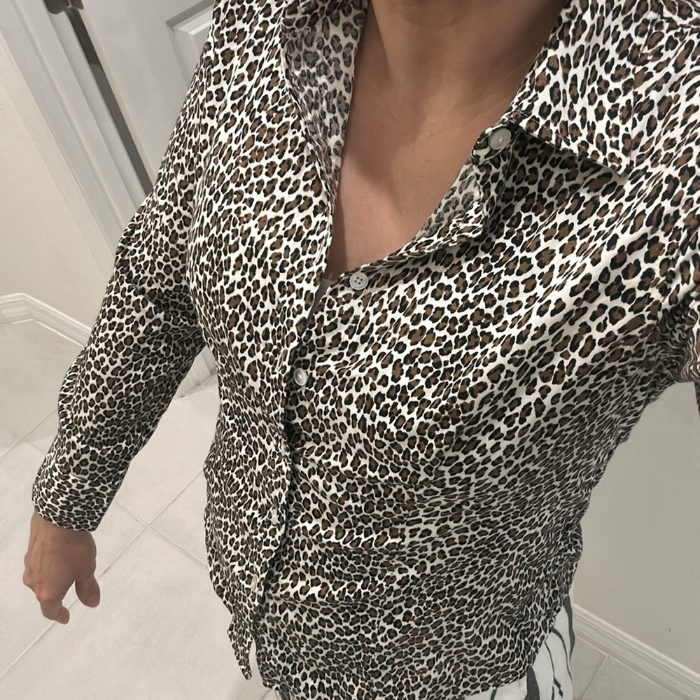 TALBOTS Petite Leopard Print woman Shirt - Picture 3 of 8